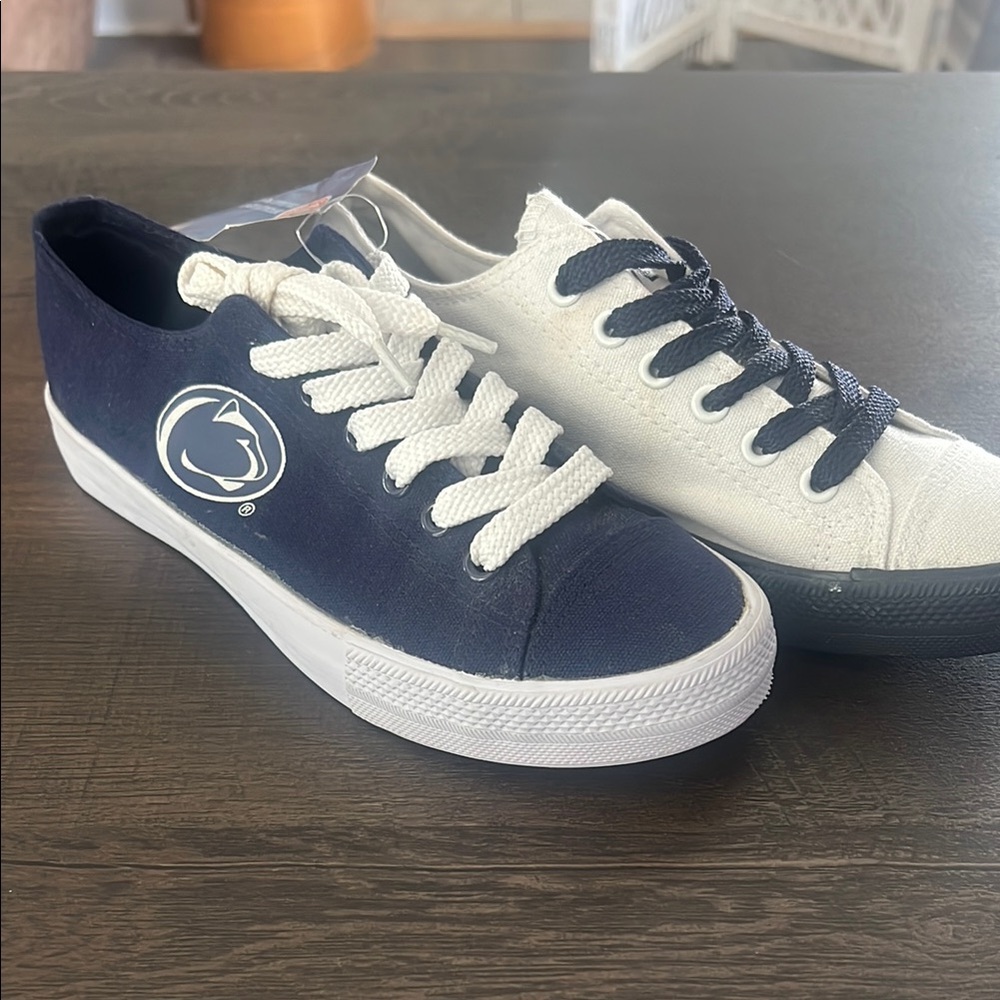 PSU UNISEX Navy and White Canvas Sneakers WOMAN SIZE 7, MEN SIZE 5